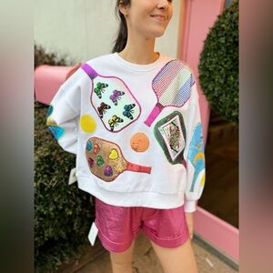Funky Pickleball Sweatshirt by Queen of Sparkles.